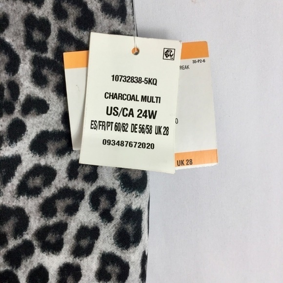 Kasper Silver Streak Animal Print Skirt Size 24W NWT - Picture 6 of 11